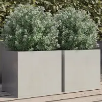 Prolenta Maison Exclusive - 2 bacs à plantes argentés 32 x 30 x 29 cm en acier inoxydable