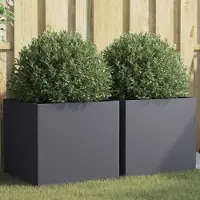 Prolenta Maison Exclusive - Bac à plantes 2 pièces Anthracite 49x47x46 cm Acier
