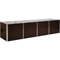 Syfax Lit surélevé de jardin Marron 320x80x77 cm Acier galvanisé