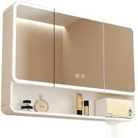 360Home Armoire de toilette, armoire de toilette avec LED, miroir de salle de bain avec armoire, armoire de toilette murale, blanc 100【JG-B0988】