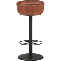 Syfax Tabouret de bar Marron Cuir véritable