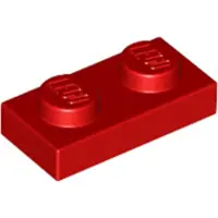 LEGO 50 pièces , pièce c. 3023 en rouge (Red)