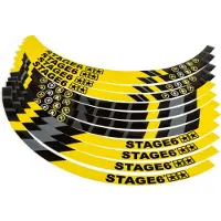 Stage6 kit d'autocollants pour jantes de 13 pouces Scooter Jaune