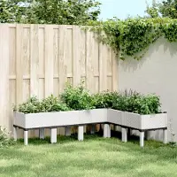 Prolenta Maison Exclusive - Bac à plantes avec pieds Blanc 160x120x42 cm PP