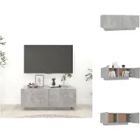 vidaXL Armoire TV gris béton 100x35x40 cm Bois composite - Meuble TV