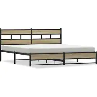 vidaXL Lit métallique sans matelas Chêne Sonoma 180x200 cm