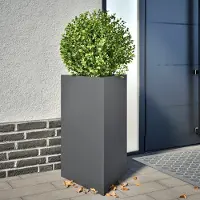 Prolenta Maison Exclusive - Bac à plantes 2 pièces Anthracite Triangulaire 50x43x75 cm Acier