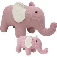 Crochetts Peluche AMIGURUMIS PACK Éléphant blanc 48 x 26 x 23 cm 90 x 35 x 48 cm 2 pièces