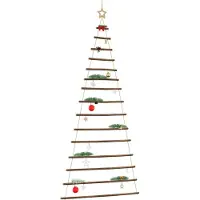 Prolenta Maison Exclusive - Sapin de Noël suspendu avec étoile en sommet, 100x210 cm, en branches naturelles