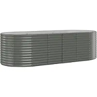 Syfax Lit surélevé de jardin Acier galvanisé 249x100x68cm gris