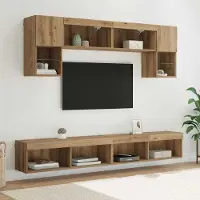 Prolenta Maison Exclusive - Meubles TV avec LED 6 pièces en bois composite chêne Artisan