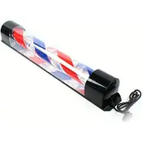 StarTech.com Enseigne LED Barber Pole - Lampe murale rotative pour salon de coiffure - Extérieur - 90×13×13 cm - 220V - 20W - Multicolore