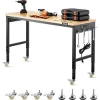 StarTech.com 907kg Etabli table de travail - avec prise & tableau électrique - dimensions : 1524x559x711-1030mm