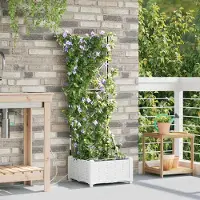 Prolenta Maison Exclusive - Pot de jardin blanc, 40 x 40 x 126 cm, en polypropylène