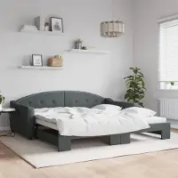 Prolenta Maison Exclusive - Canapé-lit convertible gris foncé 100 x 200 cm en tissu