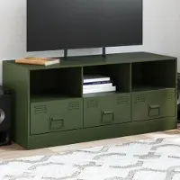 Prolenta Maison Exclusive - Meuble TV vert olive 99x39x44 cm acier