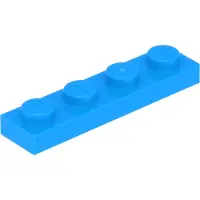 LEGO 1x4 plaque 3710 - 100 pièces bleu azur foncé