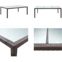 vidaXL Table de jardin à manger Marron 200x150x74 cm Poly Rotin - Table de jardin - Table d'extérieur - Tables d'extérieur
