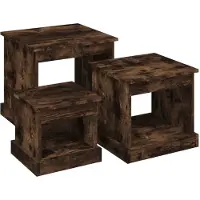 Syfax Tables basses 3 pcs chêne fumé bois d'ingénierie