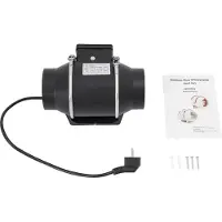 StarTech.com Ventilateur d'extraction - Ventilateur tubulaire - Débit d'air 220 m³/h - Puissance 35 W - Pression 150 Pa - 2600 tr/min - Silencieux - Pour cuisine, salle de bain, cave - Noir