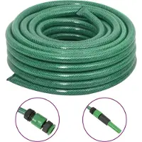 Syfax Tuyau d'arrosage avec jeu de raccords vert 0,75" 20 m PVC