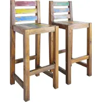 Syfax Tabourets de bar lot de 2 bois massif de récupération