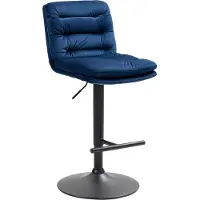 CLP Chaise de bar Damar - velours, structure noire - crème