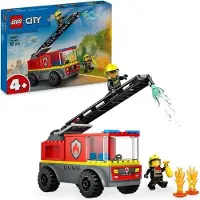 LEGO Camion de pompiers City 60463 avec échelle télescopique, Jeu de construction, 82 pièces, Enfants 4+