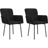 Syfax Chaises à manger lot de 2 Noir Velours