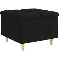 Syfax Pouf de rangement avec coussin Noir 60 x 60 x 45 cm tissu