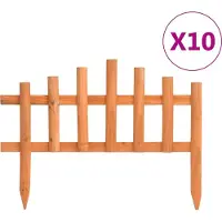 Syfax Bordure de jardin 10 pcs Bois de sapin 4,4 m