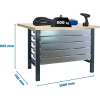 Simonwork (bancos De Trabajo) Bt6 5box Workbench 865x1500x750 Mm Argenté