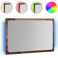 Syfax Miroir de salle de bain avec lumière LED chêne artisanal