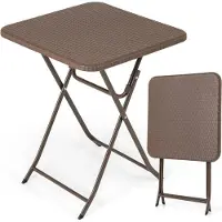 Northix Table pliante en rotin avec plateau en PEHD 60 x 60 cm