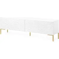 Selsey LAMMELO Armoire TV, mélamine, blanc, 140 cm
