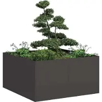 Prolenta Maison Exclusive - Bac à plantes noir 80x80x40 cm Acier laminé à froid