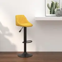Prolenta Maison Exclusive - Tabouret de bar en velours jaune moutarde