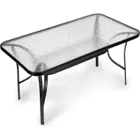Northix Table de jardin en verre Wave 140x80cm table de balcon terrasse MultiGarden