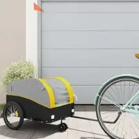 Prolenta Maison Exclusive - Remorque pour vélo, noire et jaune, capacité de 30 kg, en fer