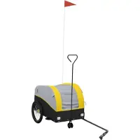 Syfax Remorque de vélo noir et jaune 30 kg fer