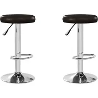 Syfax Tabourets de bar lot de 2 marron similicuir