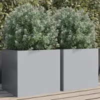 Prolenta Maison Exclusive - 2 bacs à plantes argentés 42 x 40 x 39 cm Acier galvanisé
