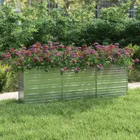 Prolenta Maison Exclusive - Lit surélevé de jardin 240x40x77 cm Acier galvanisé Argenté