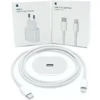 Apple Adaptateur secteur 20 W + câble USB-C Lightning 1 m pour iPhone 14 13 12 11 X Pro Max