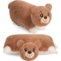 Ed Brubaker Coussin Ours en peluche - 2 en 1 Ours en peluche et coussin doudou - 40 x 30 cm Peluche - Teddy, Marron