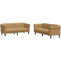 Syfax Ensemble de canapés 2 pcs marron velours