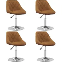 Syfax Chaises à manger pivotantes lot de 4 Marron Velours