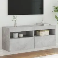 Prolenta Maison Exclusive - Meuble TV mural avec éclairage LED, gris béton, 100 x 30 x 40 cm