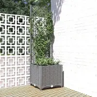 Prolenta Maison Exclusive - Jardinière avec treillis Gris clair 40x40x136 cm PP