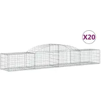 vidaXL Gabions avec arc surélevé 20 pcs. 300x50x40/60 cm Fer galvanisé